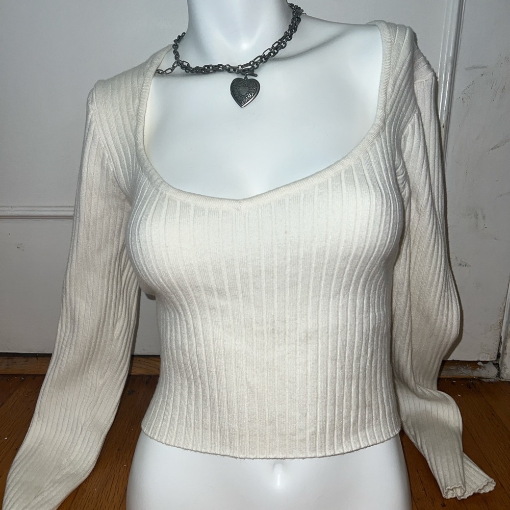 Edikted White Knitted Sweater
